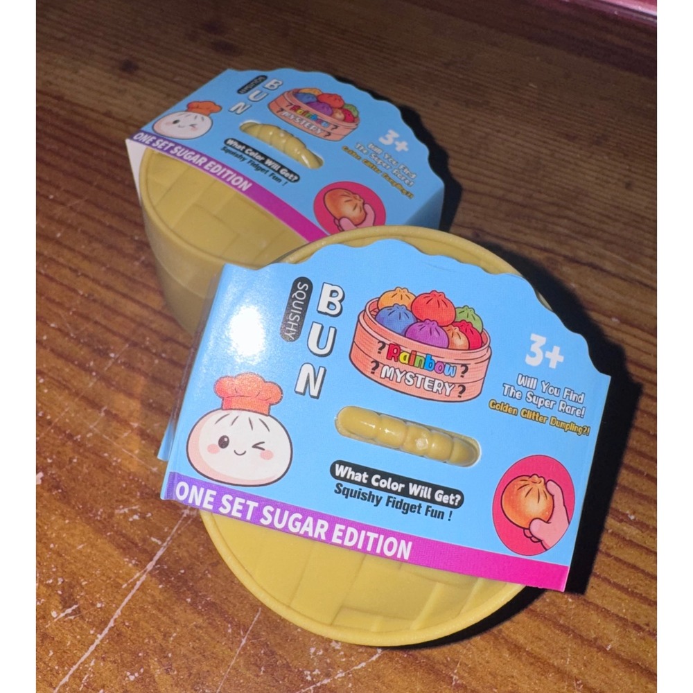 Squishy Bun Set 2 Mystery Sugar Edition Fidget Toy Dumpling Steamer.